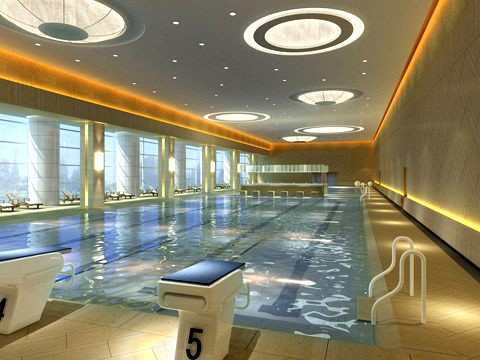 Indoor Pool Natatorium 3D Model