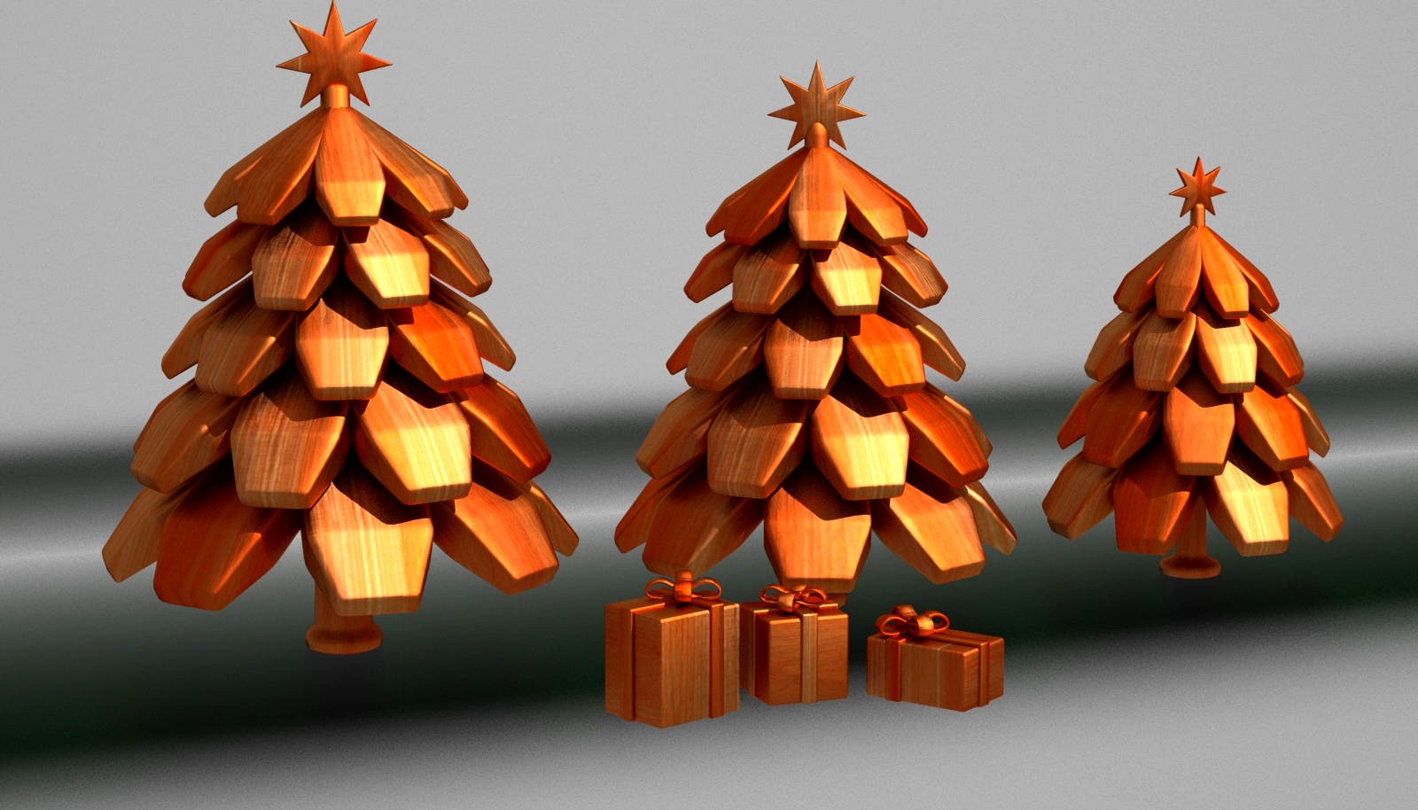 Wooden Toy Christmas Trees