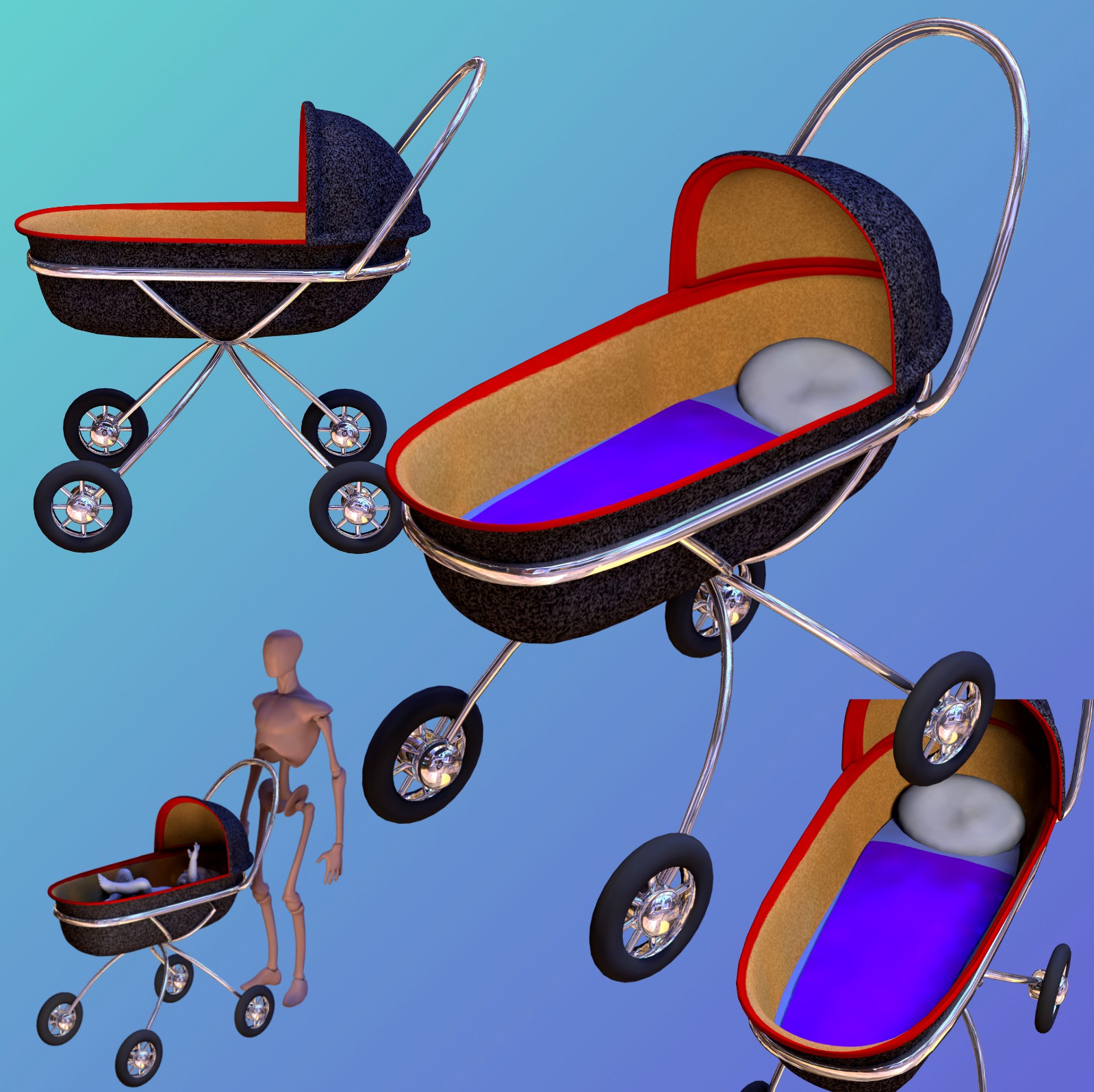 Baby Buggy 3D object
