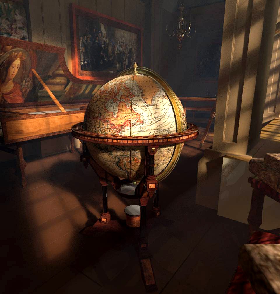 MS16 V9 Antique World Globe And Stand
