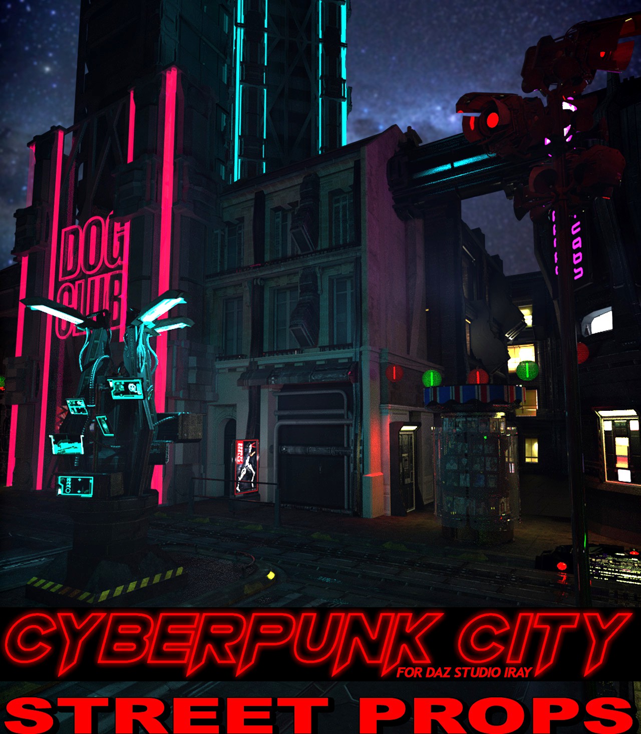 Cyberpunk City STREET PROPS for DS Iray