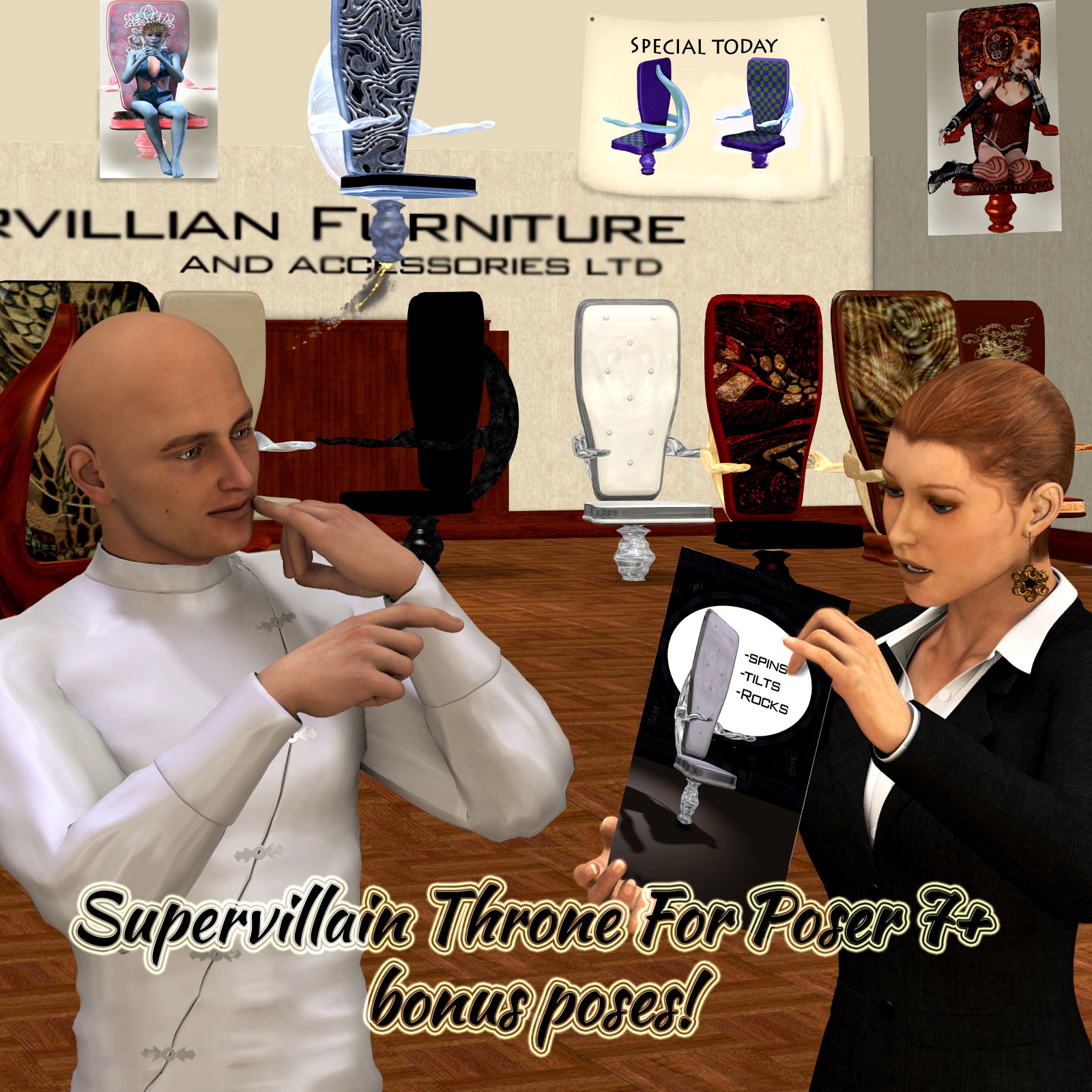 Supervillain Throne for Poser