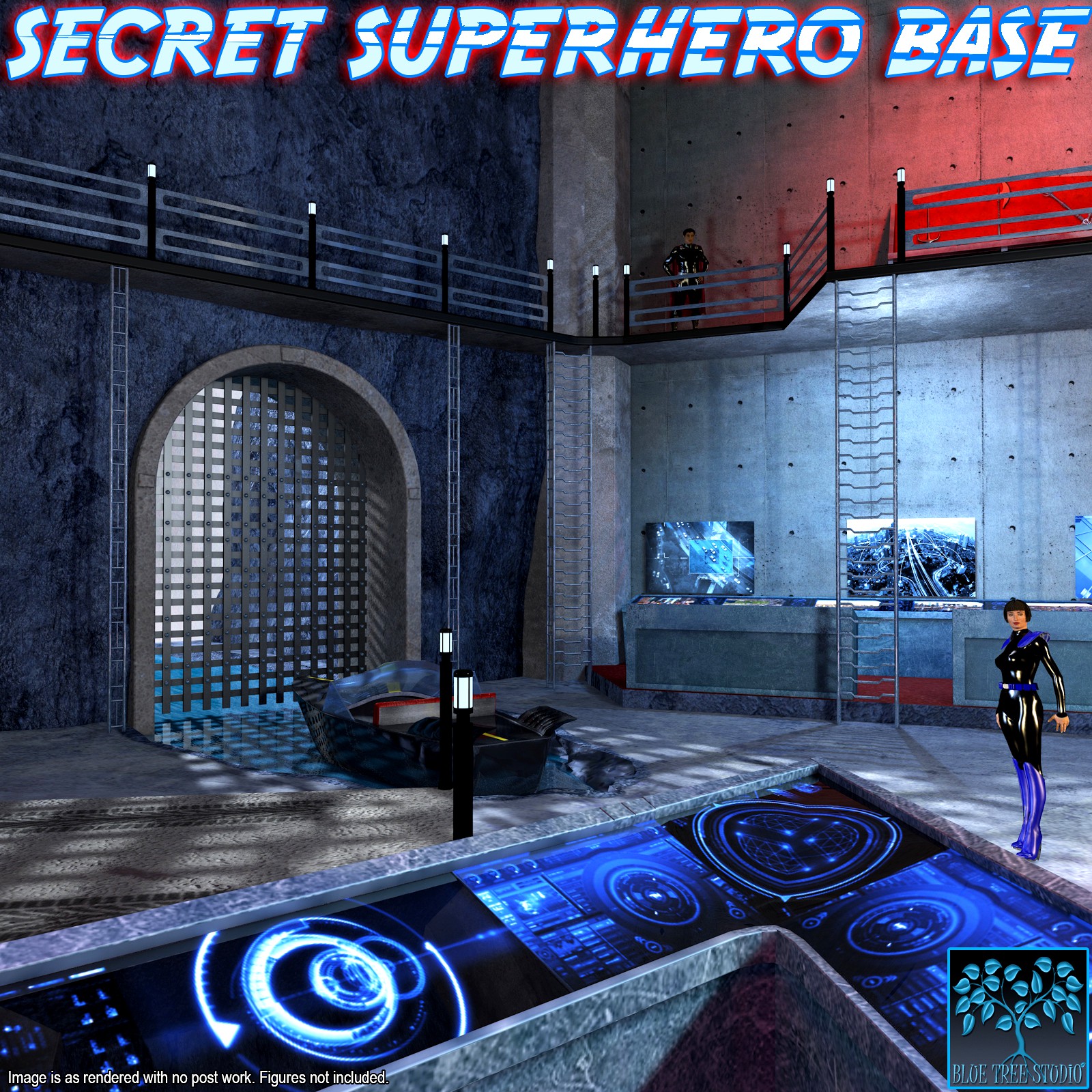Secret Superhero Base for Poser
