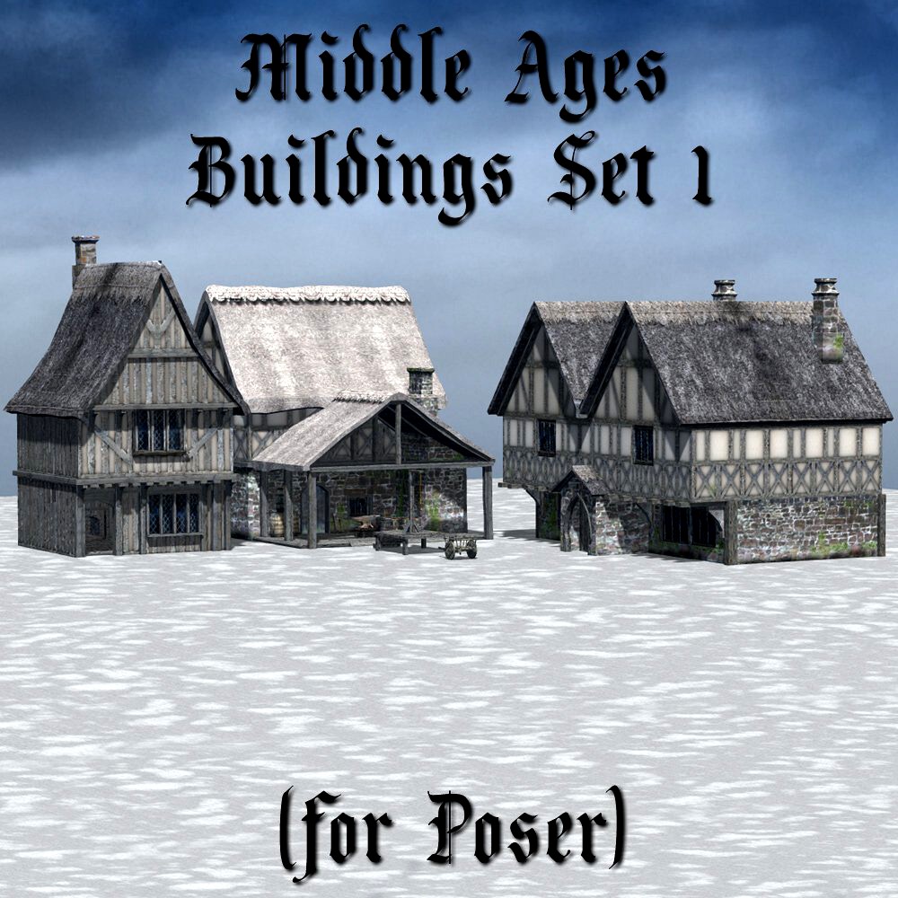 Middle Ages Buildings Set 1 for Poser