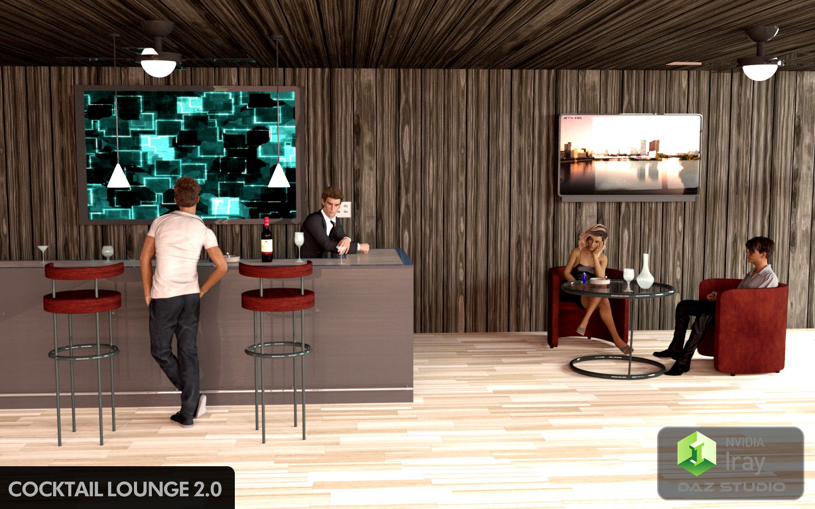 Cocktail Lounge and Bar 2.0 for Daz Studio