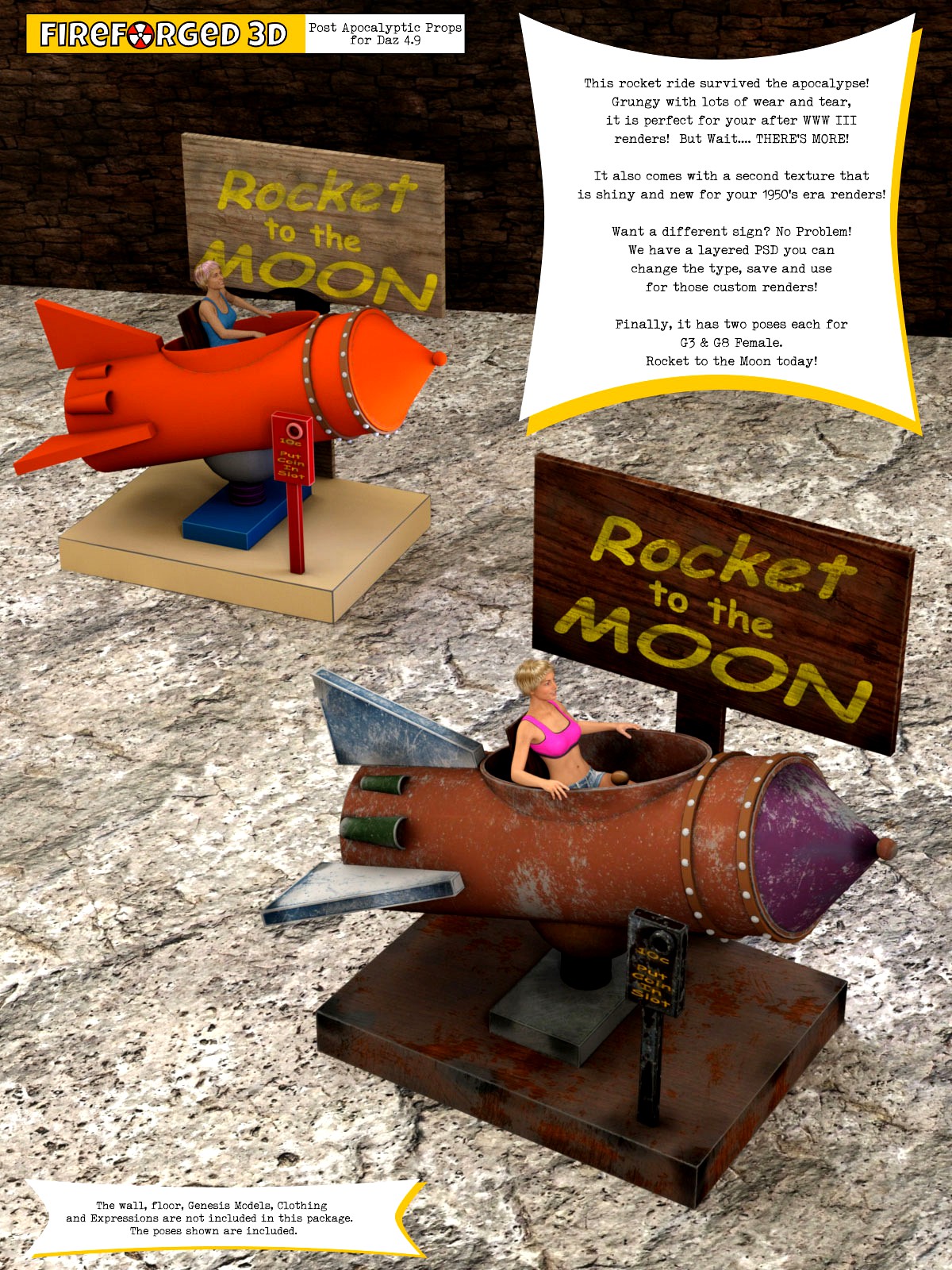 Rocket Ride and Poses for Daz Studio