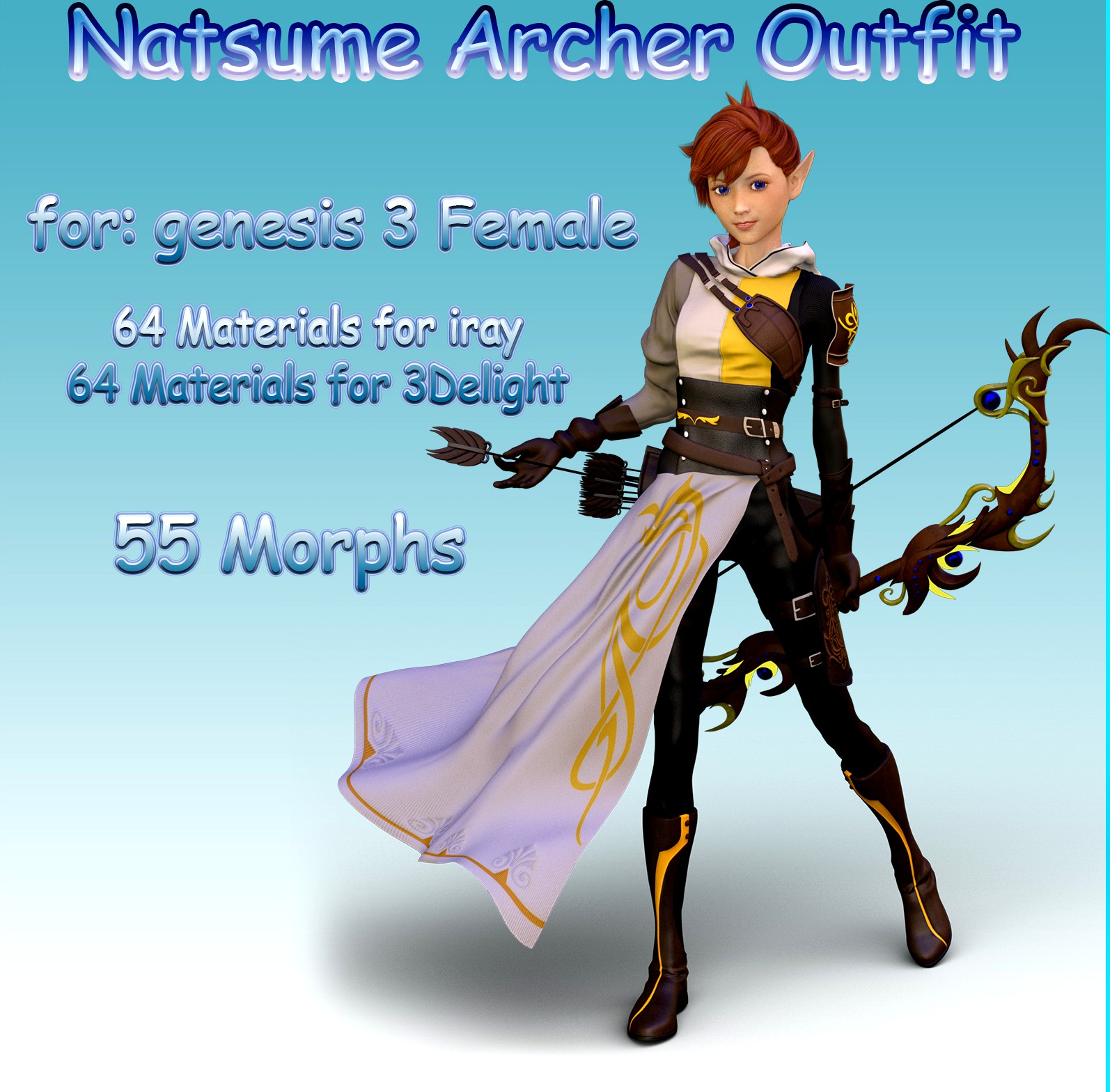 Natsume Archer Outfit for G3F