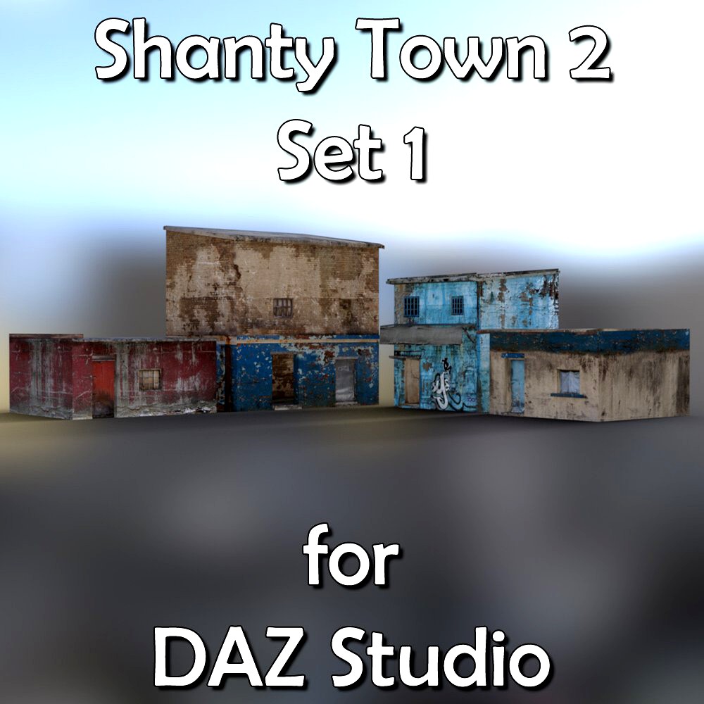 Shanty Town Buildings 2: Set 1  for DAZ Studio