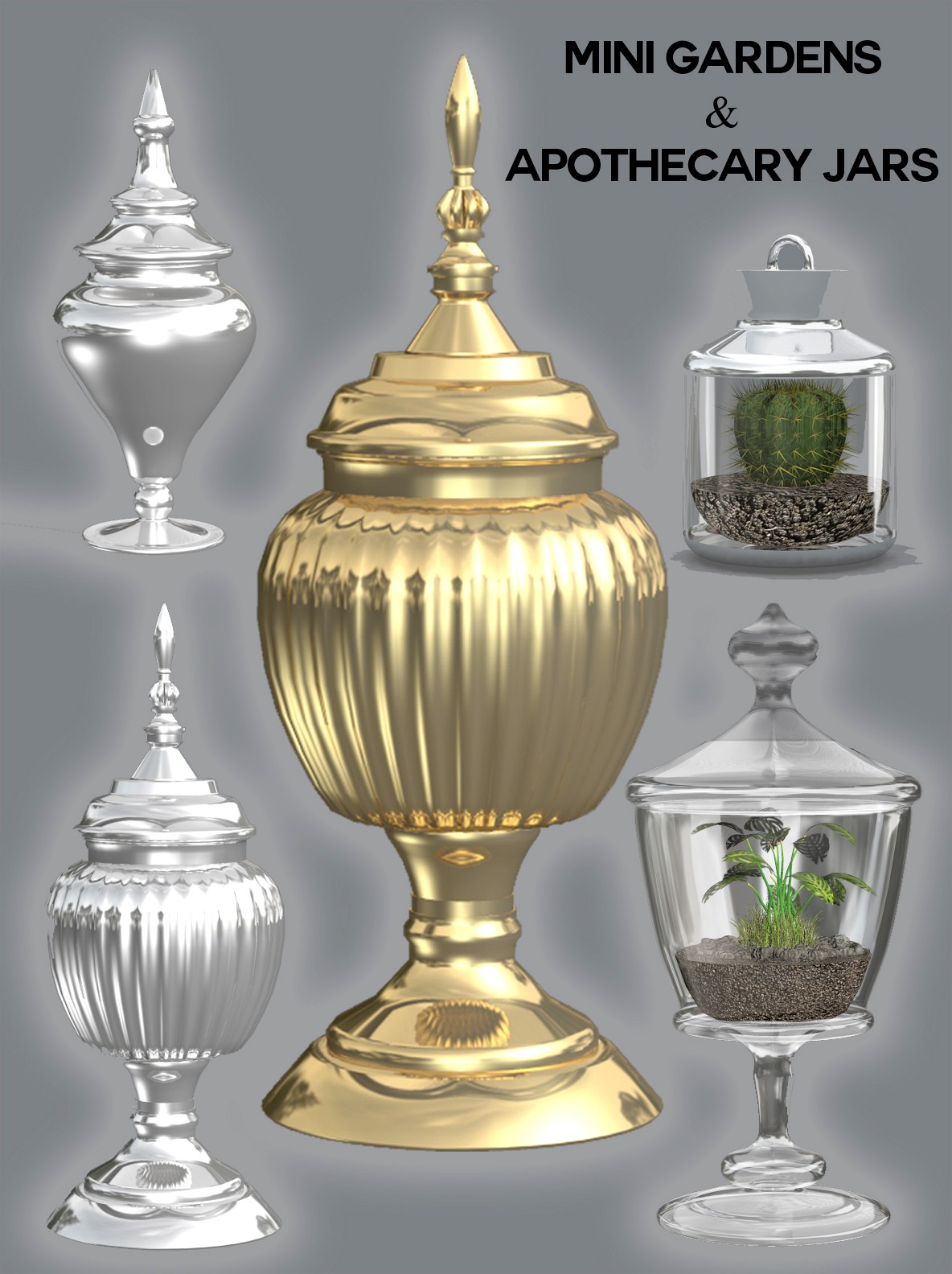 Mini Gardens and Apothecary Jars for Poser