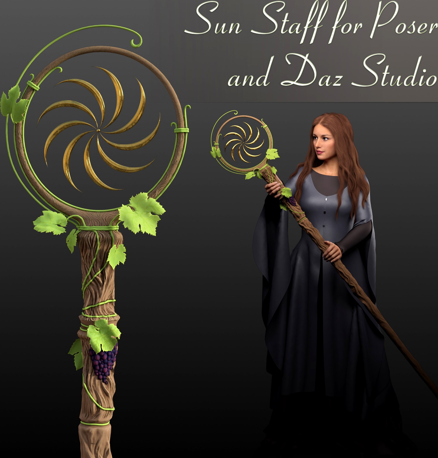 Sun Staff for Poser and Daz Studio 4.9