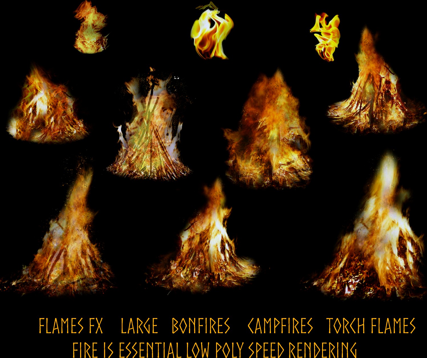 Iray Flames  - Fire FX for torches bonfires  and campfires
