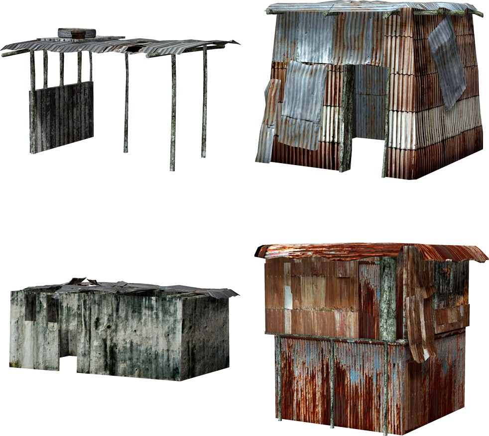 Shanty Town Buildings 1: Set 3 (for Poser) - Extended License