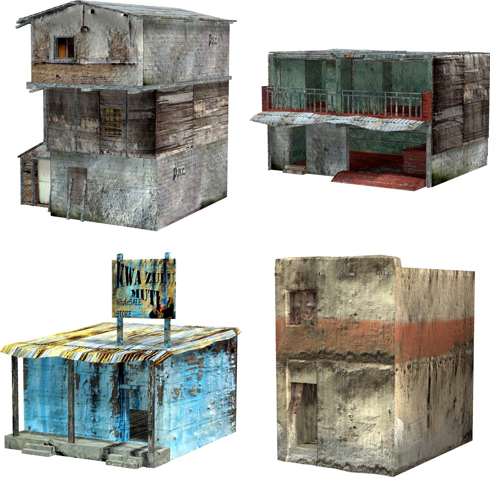 Shanty Town Buildings 2: Set 3  for Poser