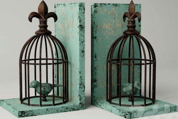 Birdcage Bookends