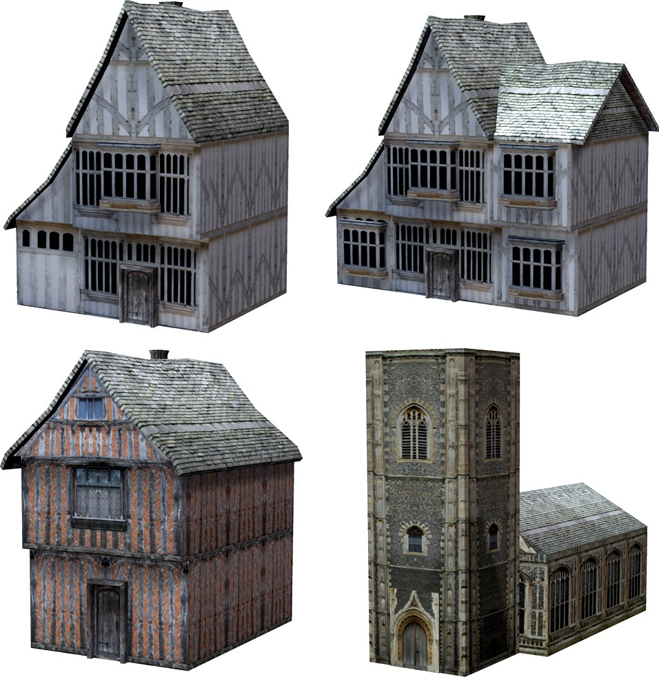 Low Polygon Medieval Buildings 4 (for Poser)