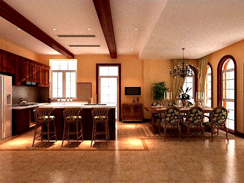 Photorealistic Dining Room 0016 3D Model