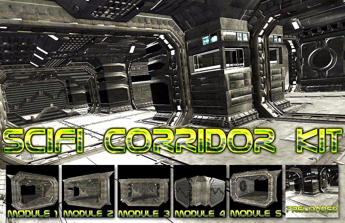 SciFi Corridor kit - Extended License