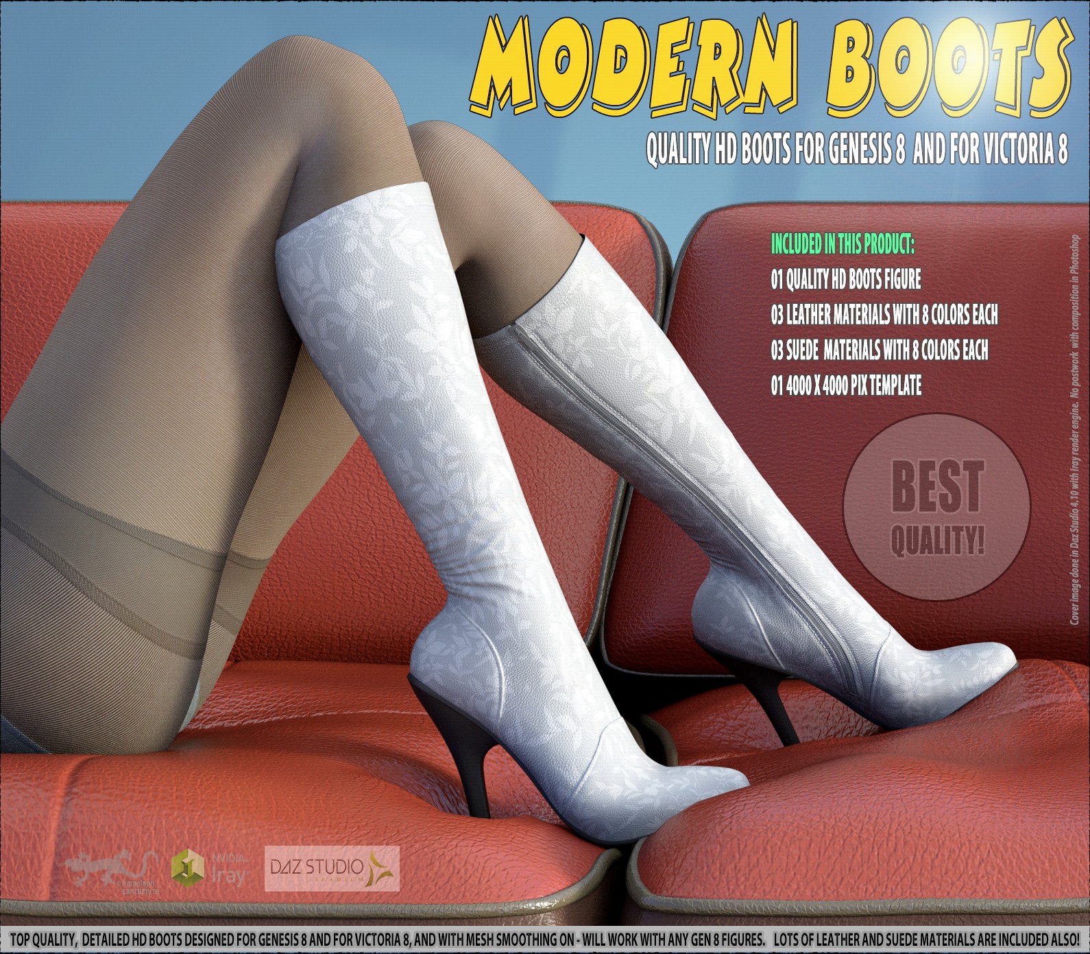 Modern Boots For Genesis 8 and For Victoria 8