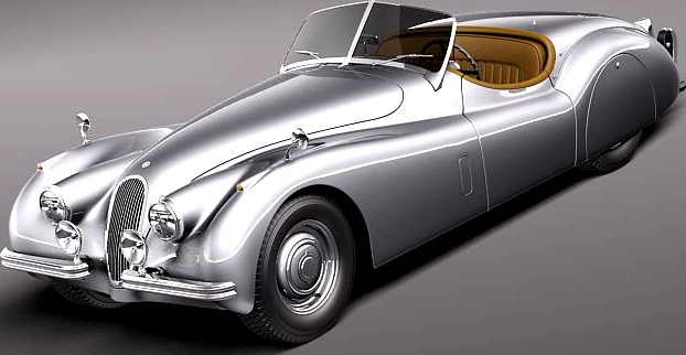 Jaguar XK120 roadster 1948 j1954 3D Model