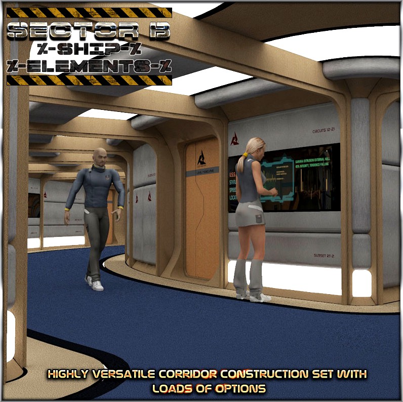 Ship Elements B1: Hallway Construction Set