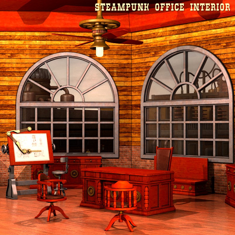 Steampunk Office Interior