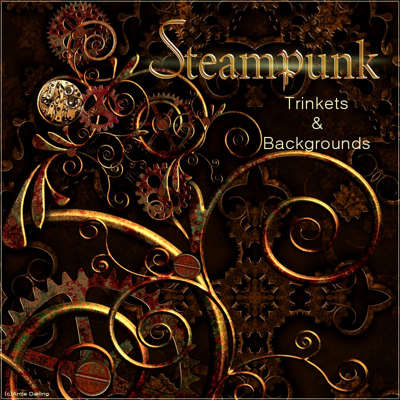 Steampunk Trinkets and Backgrounds