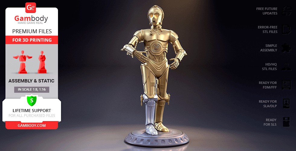 C-3PO 3D Printing Figurine | Assembly