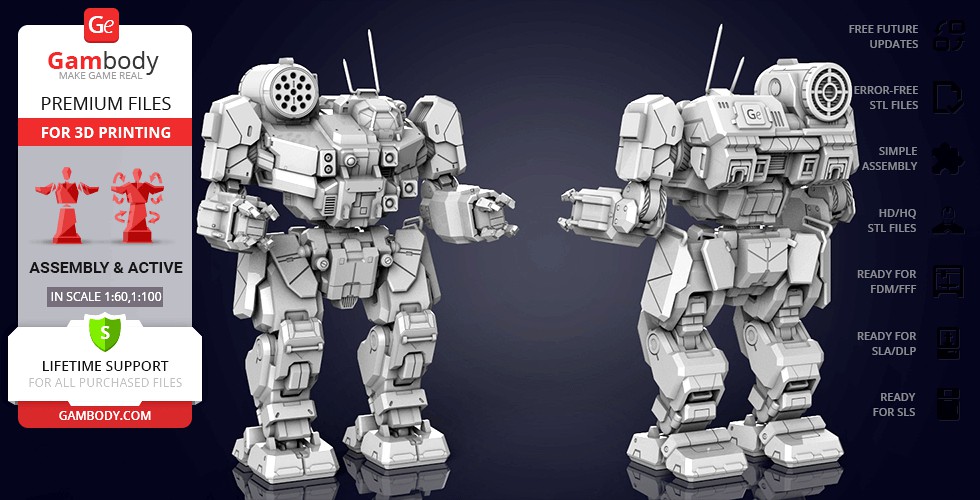 MWO Thunderbolt 3D Printing Model | Assembly + Action