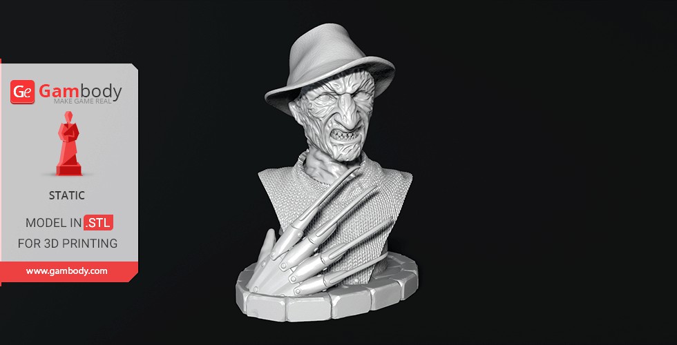 Freddy Krueger Bust 3D Printing Miniature | Static