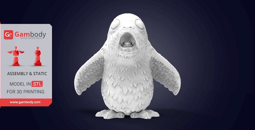 Impressed Porg 3D Printing Figurine | Static