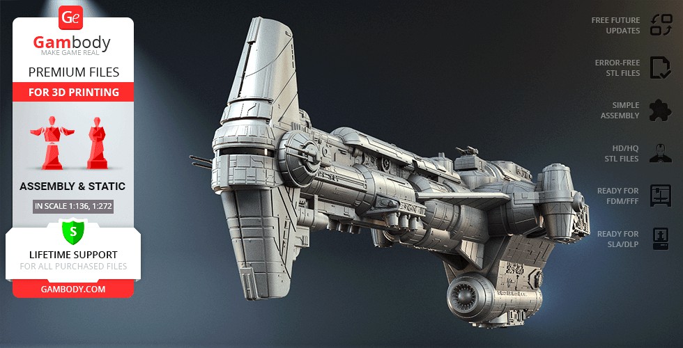 Hammerhead Corvette 3D Printing Model | Assembly