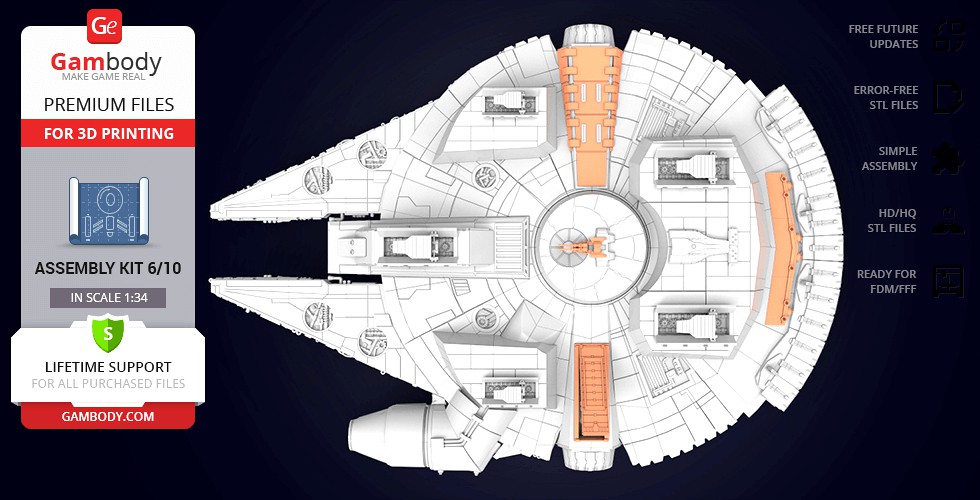 Millennium Falcon: Boarding Ramp, Gun | Exterior Parts Kit 5