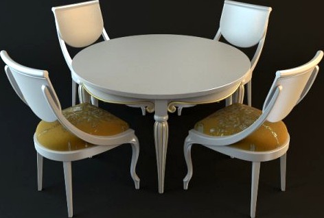 Table  Chairs Set 3D Model