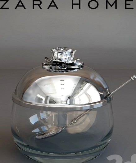 Zara Home Flower Lid Sugar Bowl