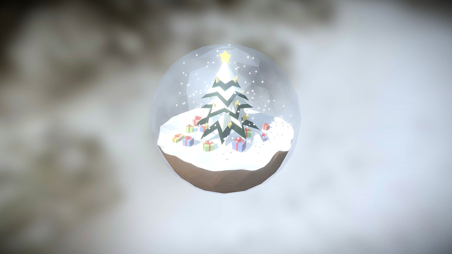 Snow Glass Globe Low Poly