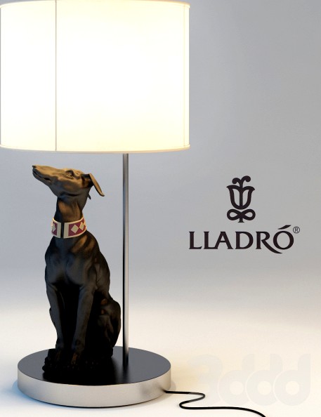 LLADRO ATTENSIVE GREYHOUND