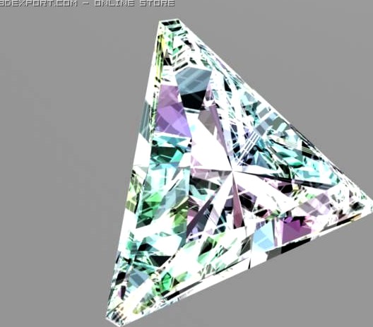 Triangle Shaped Diamond Gem 3D Model