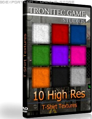 10 High Res TShirt Textures 3D Model