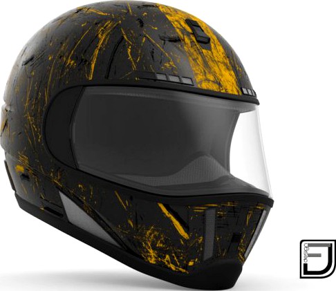 Black Grunge Helmet 3D Model