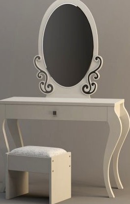Table with mirror and chair 3D Model