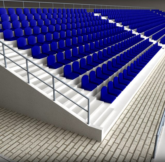 Stadium Concrete Seating Tribune 3D Model