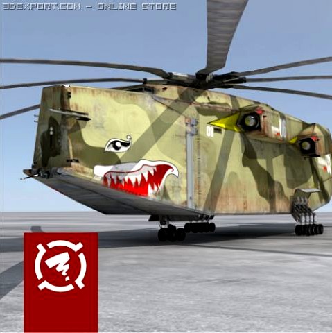 Zigzain transport helicopter 3D Model