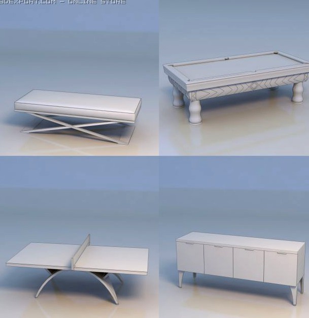 Pingpong billiards table 3D Model