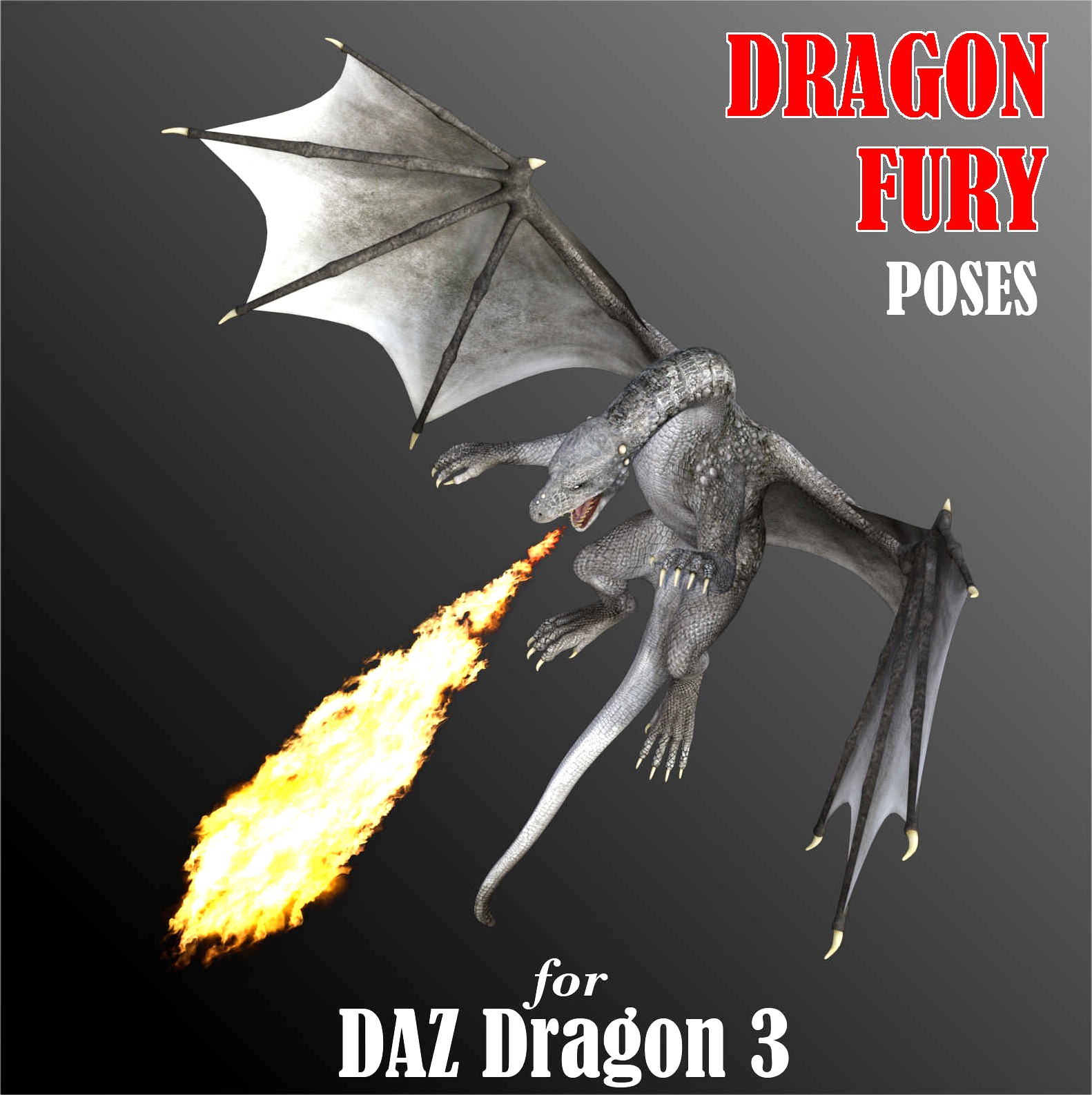 DRAGON FURY Aerial and Ground Combat Poses for Daz Dragon 3 in DS4