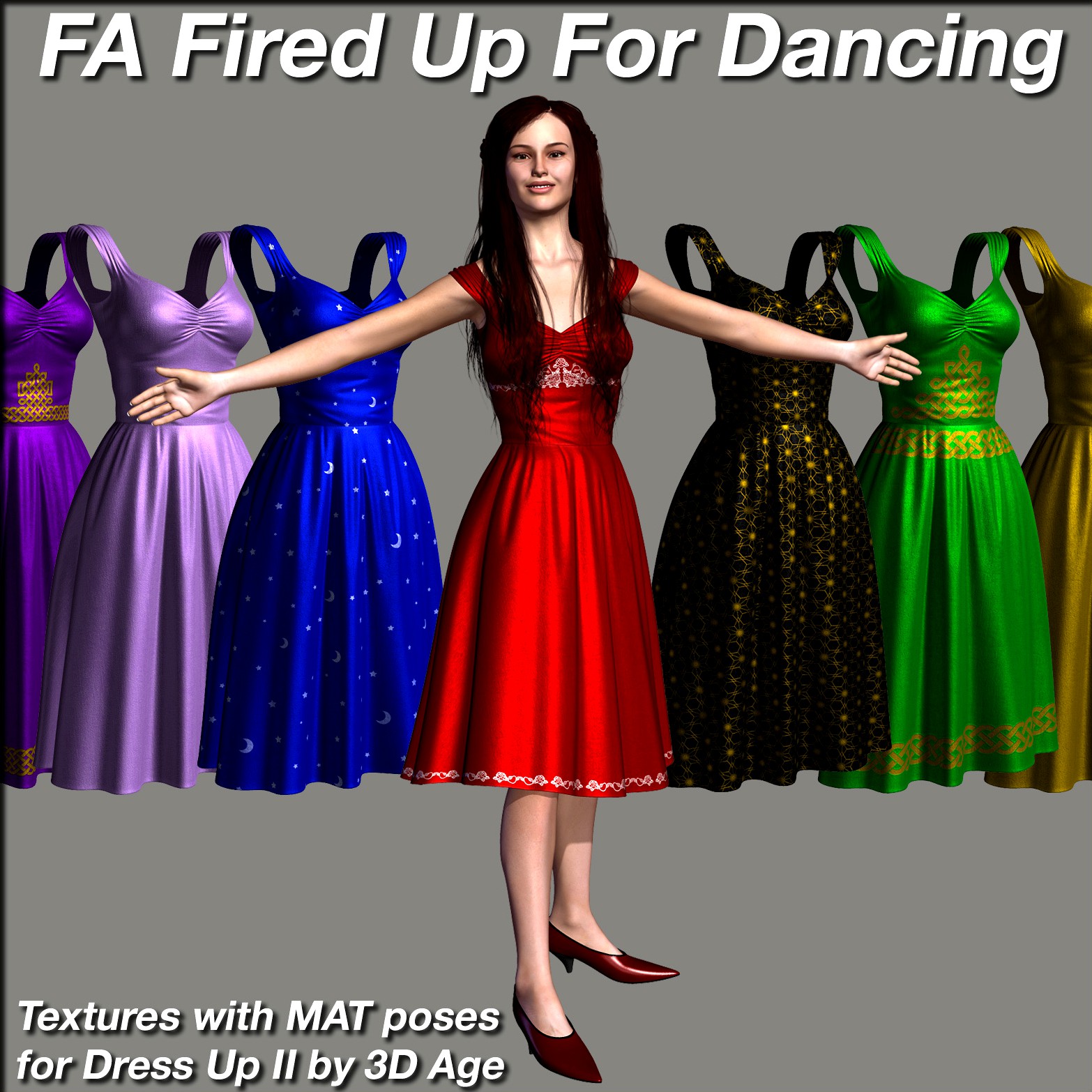 Fired Up For Dancing - textures and MAT poses for Dress Up II