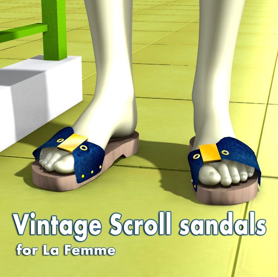 Vintage Scroll sandals for La Femme