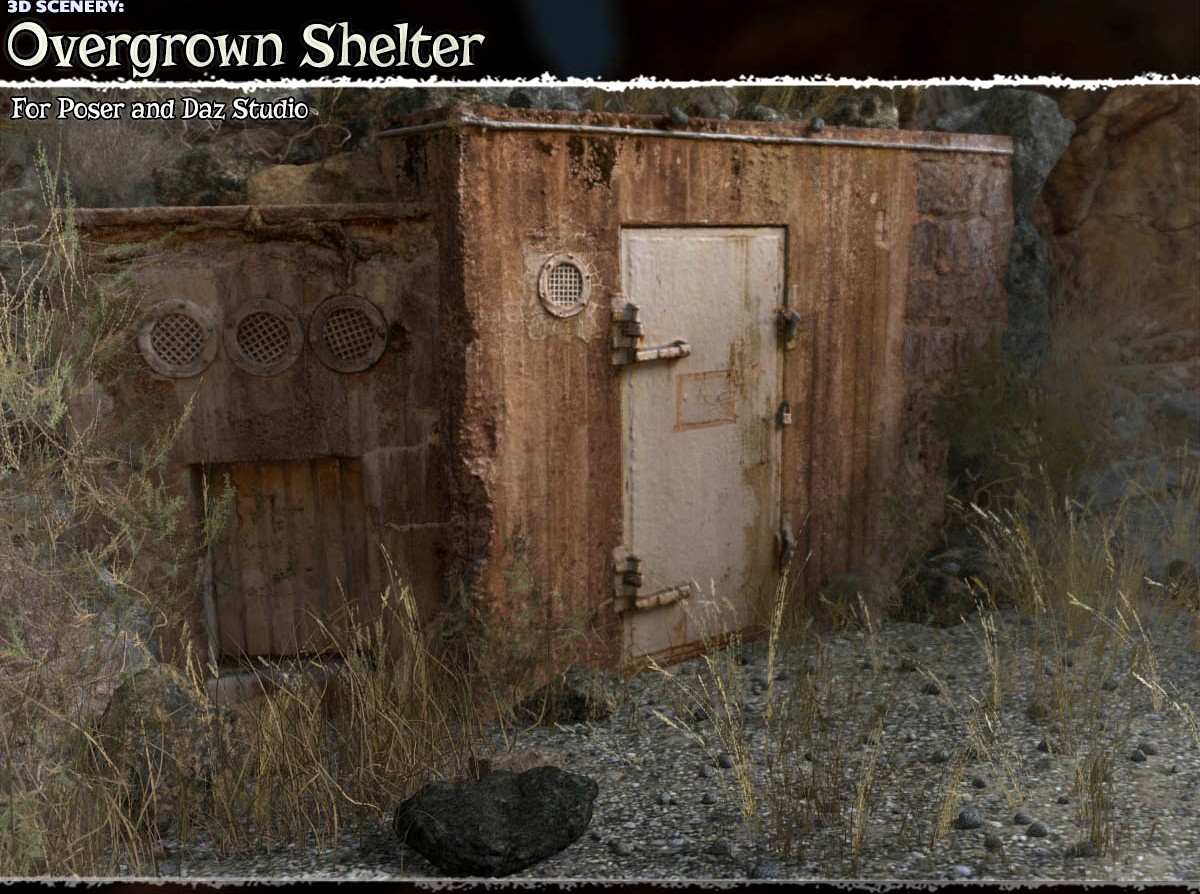 3D Scenery: Overgrown Shelter
