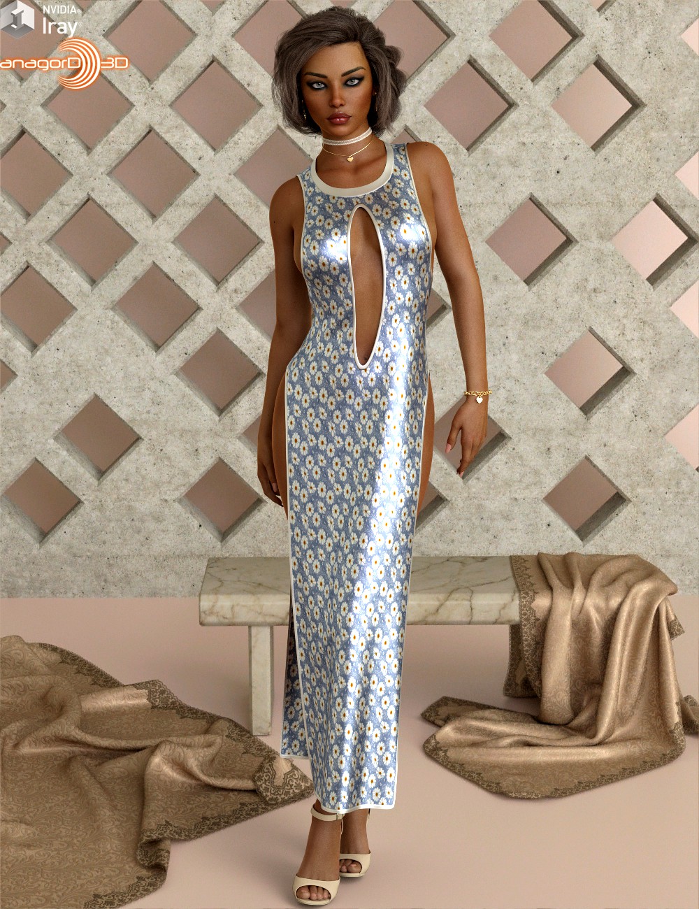 VERSUS - Dress of Slit Dress Package for Genesis 8 Females