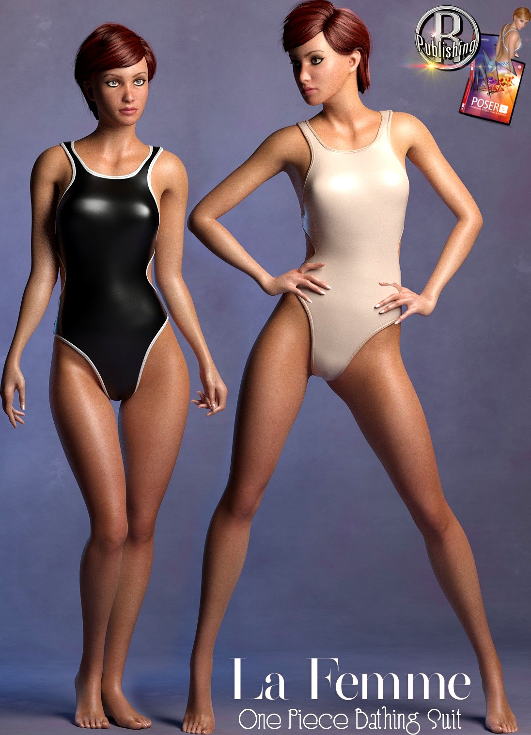 1 Piece Bathing Suit for La Femme for Poser 11