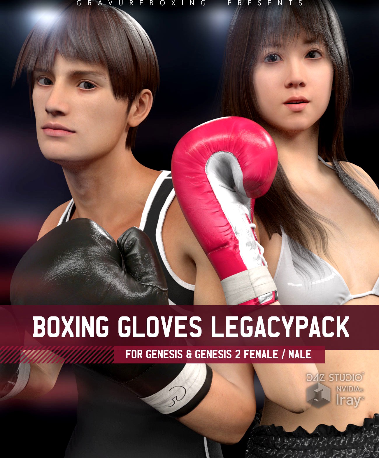 Boxing Gloves LegacyPack for Genesis 1 and Genesis 2 Female and Male